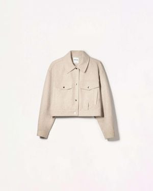Bershka – truckerjacke - Natur