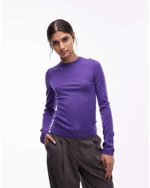 & Other Stories Slim Fit Pure Merino Wool Jumper - Purple
