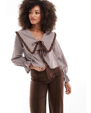 ASOS Oversized Collar Blouse - Brown