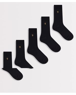 Farah Kinley 5 Pack Logo Socks - White
