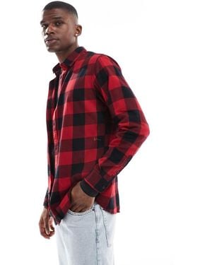 Jack & Jones Essentials Brushed Check Shirt - Red