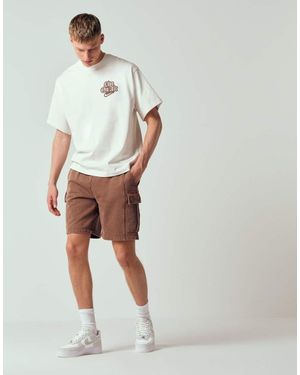Only & Sons Pantalones Cortos De Chándal Cargo Marrón Lavado De