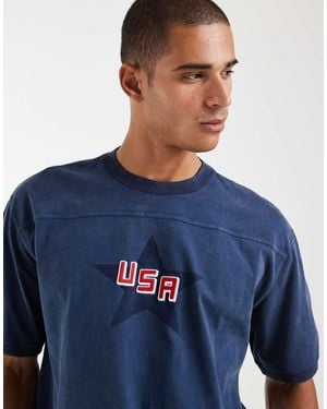 Hollister Usa Soccer Inspired Oversized T-shirt - Blue