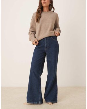 ASOS Jeans A Zampa A Vita Alta Indaco - Blu