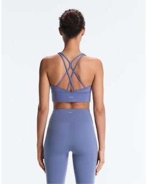 Oysho Medium-support Comfortlux Sports Bra With Cups - Blue