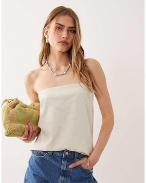 Miss Selfridge Linen Look Tailored Bandeau - Grey