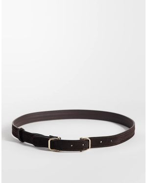 Mango Cintura Skinny Con Fibbia Color Cioccolato - Marrone