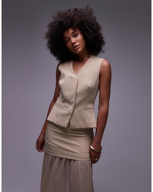 ASOS Tailored High Break Point Waistcoat - Natural