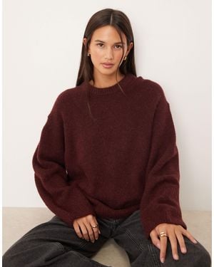 Gina Tricot Crew Neck Knitted Wool Alpaca Sweater - Red