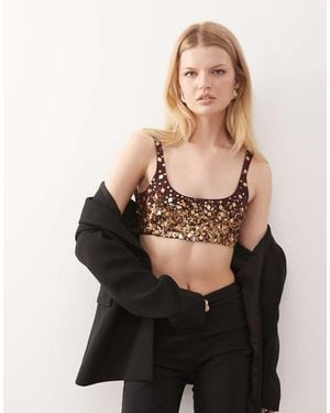 Miss Selfridge Premium Embellished Bralette - Purple