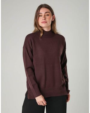 French Connection Cosy Soft Touch High Neck Seam Jumper - Brown