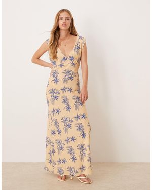 Vrg Grl – sunlit isles – es maxikleid mit schrägschnitt - Natur