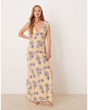 Vrg Grl Sunlit Isles Bias Cut Maxi Dress - Natural