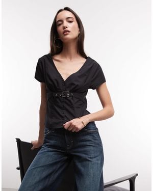Collusion – figurbetonte hemdbluse - Blau
