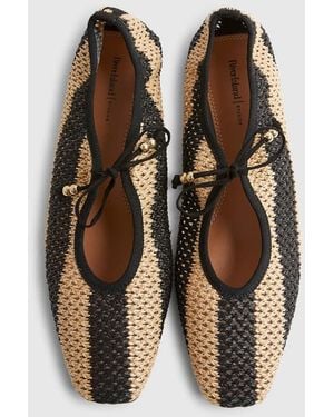 River Island Raffia Stripe Mary Jane Shoes - Brown