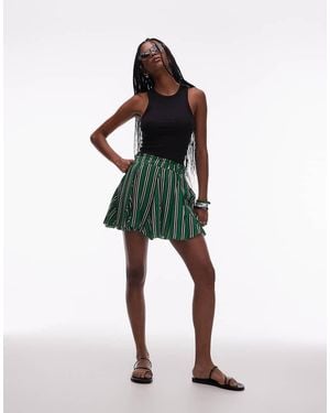 TOPSHOP Cotton Flippy Mini Skirt With Godets - Multicolour