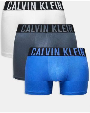 Calvin Klein Intense Power 3 Pack Cotton Boxer Briefs - Blue