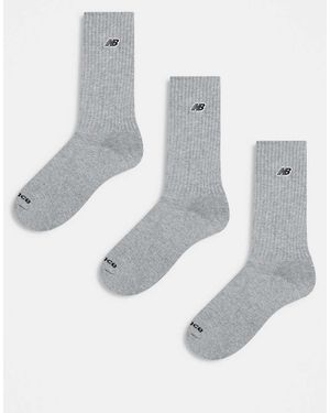 New Balance 3 Pack Embroidered Logo Crew Socks - White
