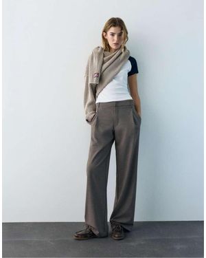 Pull&Bear Tailored Darted Trousers - Grey