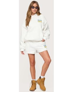 Edikted Squeeze The Day Sweat Shorts - White