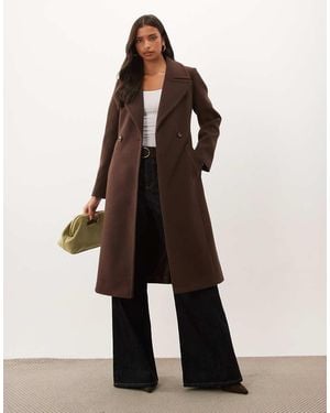 Forever New Belted Structured Coat - Brown