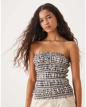 NARRATED Strapless Gathered Top - Multicolour