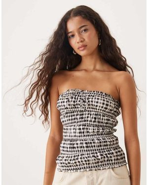 NARRATED Strapless Gathered Top - Multicolour