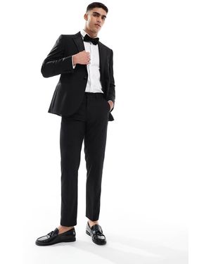 ASOS Slim Fit Tuxedo Trousers - Black