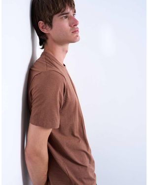 TOPMAN Classic Fit Lightweight T-shirt - Brown