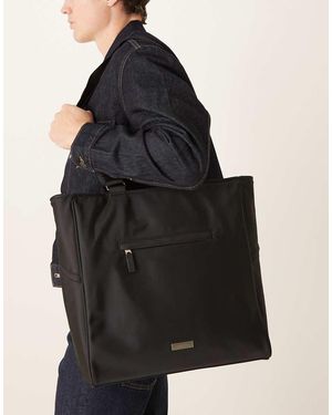 Calvin Klein Sleek Tote Bag With Pocket - Black
