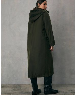 Stradivarius Long Waxed Parka With Detachable Hood - Grey