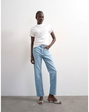 TOPSHOP Orson Mid Rise Comfort Straight Jean - Blue