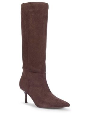 SEQWL Pointed Toe Knee High Boots With Stiletto High Heels - Brown