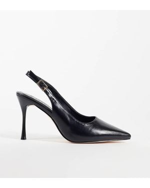 SEQWL Wide Fit Scarpe A Punta Con Tacco A Spillo Nere - Blu