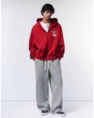 Pull&Bear Geruite Joggingbroek - Rood