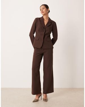 Vila Wide Leg Tailored Pants Co-ord - Brown