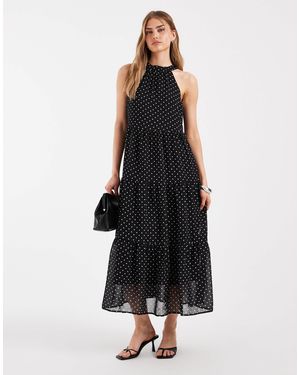 ONLY Jdy - robe dos nu longueur mollet à pois - Noir