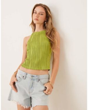 Jdy High Neck Textured Vest - Green