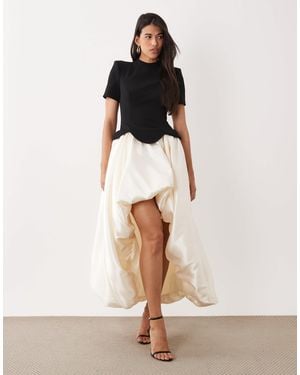 ASOS Structured Bodice Bubble Hem Dress - White