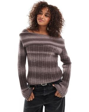 Daisy Street – asymmetrisches strickoberteil - Grau