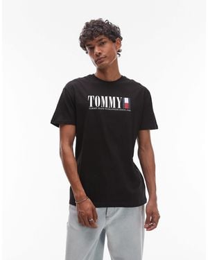 Tommy Hilfiger Linear Flag Logo T-shirt - Black