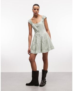 Daisy Street Tiered Mini Dress - White