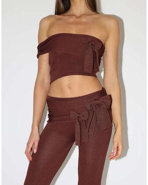 SIMMI Serafina Bow Knit Flared Bottoms - Grey