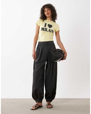 ASOS Baby Tee With Polka Dot Applique I Heart Milan Graphic - Multicolour