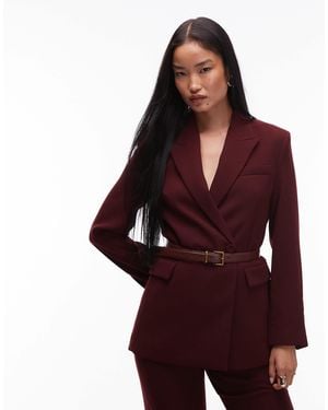 Mango Cross Button Blazer Co-ord - Red