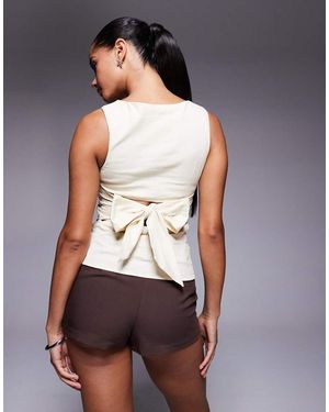 Princess Polly Sleeveless Open Back Tie Detail Top - Blue