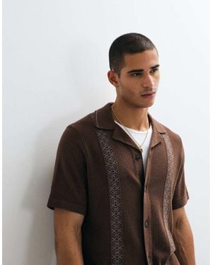 Only & Sons Boxy Fit Knit Shirt - Brown