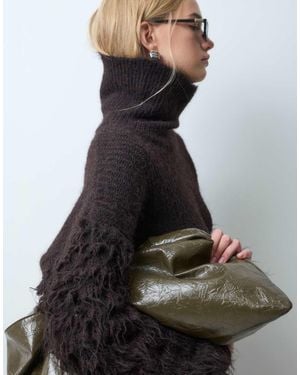 Aware Maglione A Collo Alto Con Maniche A Volant - Nero