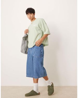 ASOS Oversized Denim Jorts - Blue