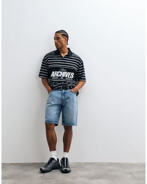 ASOS Oversized Polo With And Stripe - White